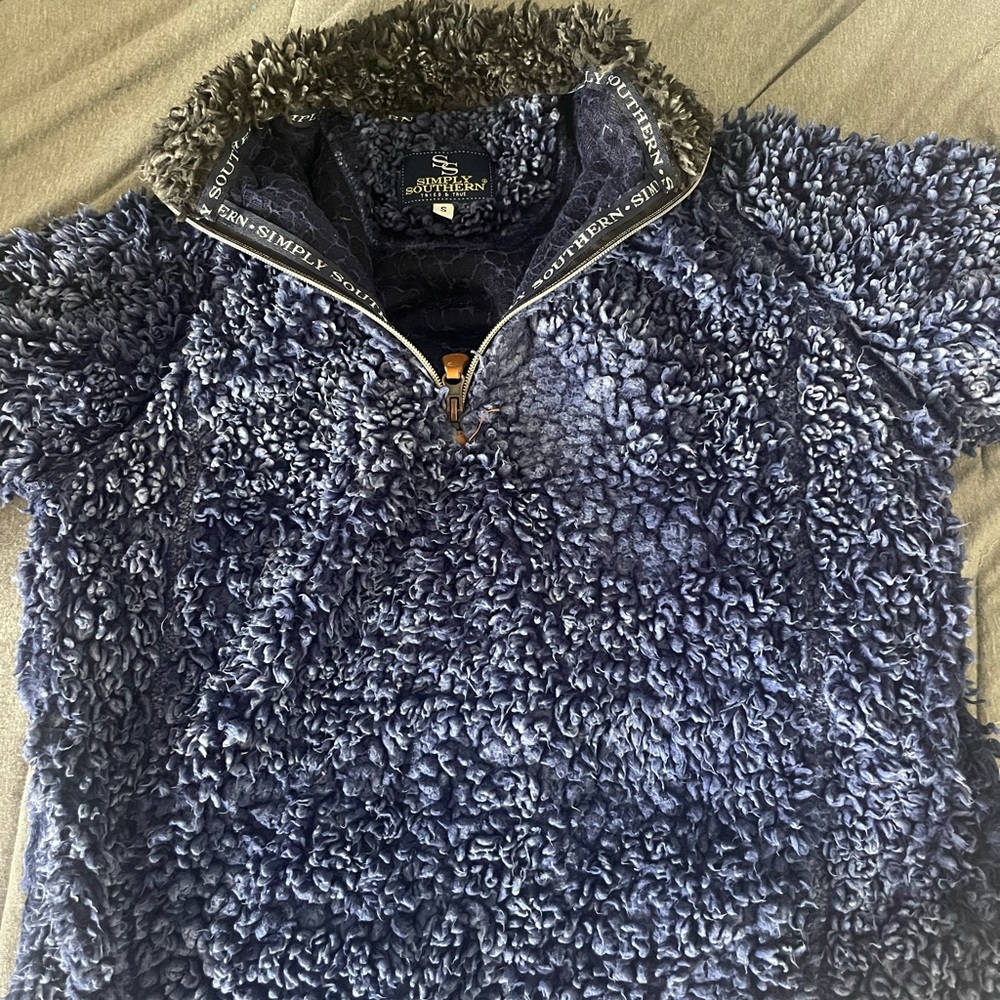 Southern Shirt Navy Sherpa Pullover